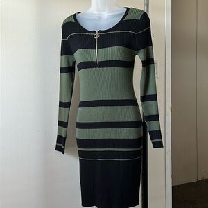 Green and Black Dress